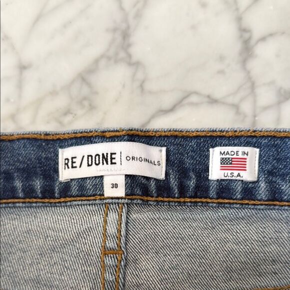 Re/done Womens Straight Denim Jeans Sz 29/30 Button Fly - Picture 7 of 8